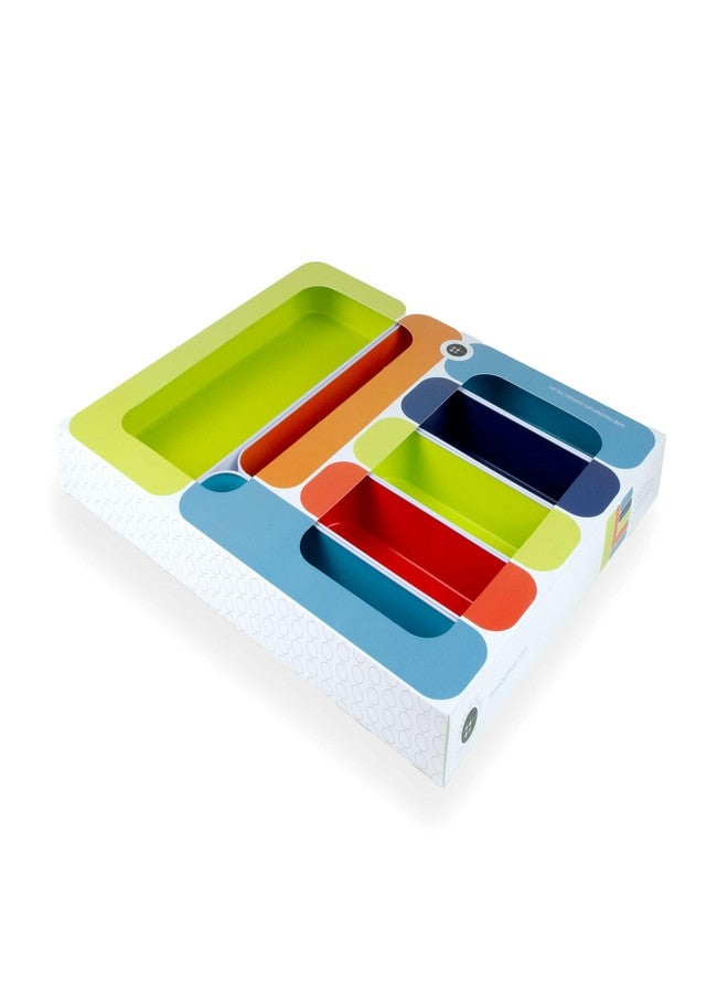 Three by Three Seattle Metal Stacking Drawer Organizers - 7-Piece Utensil Set, 2″ Deep (Classic Multi) - Customizable & Food-Safe Kitchen Drawer Storage - Image 5