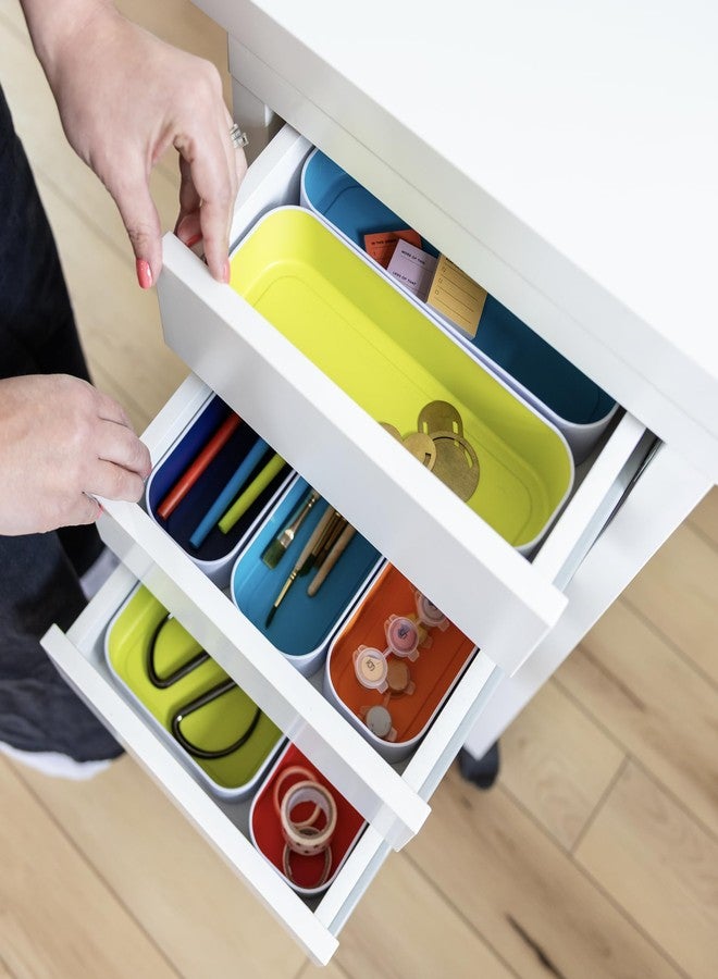Three by Three Seattle Metal Stacking Drawer Organizers - 7-Piece Utensil Set, 2″ Deep (Classic Multi) - Customizable & Food-Safe Kitchen Drawer Storage - Image 3