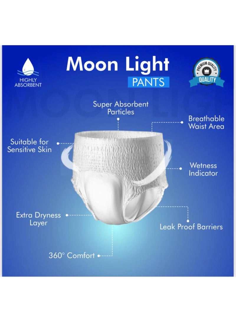 Moon Light Premium Adult Diaper Pants Extra Large Size 18 Pieces - Image 3