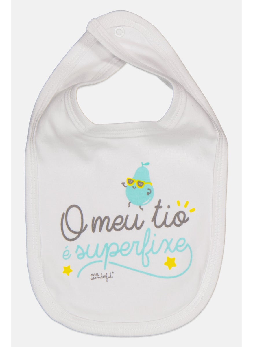 Mr. Wonderful Graphic Print Bib, White  - Image 1