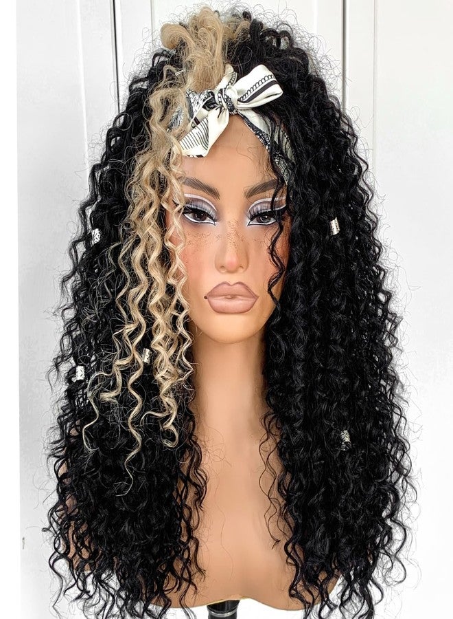 MITIMES باروكة شعر مستعار MITIMES 13x6 بنمط ضفائر ظربانية، سهلة الارتداء، بدون غراء، باروكة أمامية من الدانتيل الصناعي، شعر مستعار أفرو مقصوص مسبقًا مع خط شعر طبيعي، طول 18 بوصة - Image 2