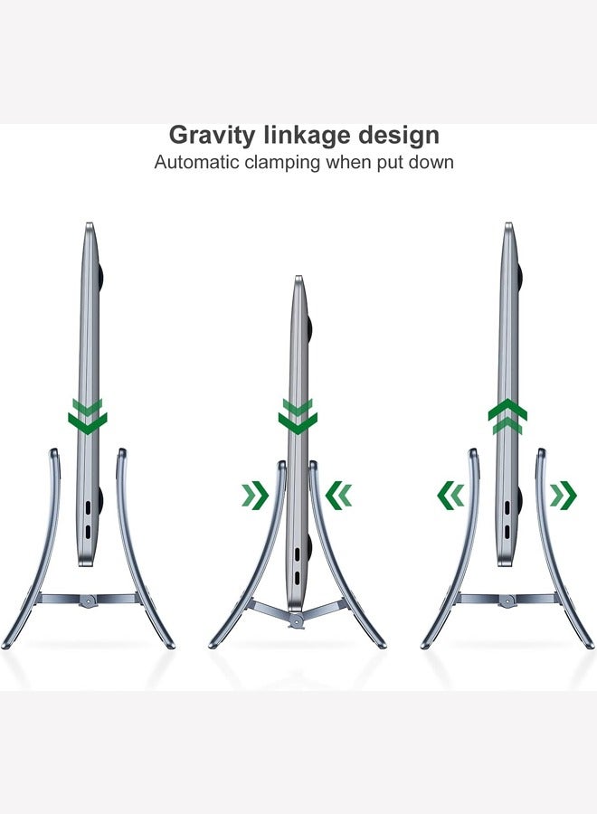 Vertical Laptop Stand Holder,Desktop Stand Multifunctional Gravity Storage Laptop Stands, Fits All MacBook, Surface, Tablet, iPad and Gaming Laptops, Space-Saving - Image 4