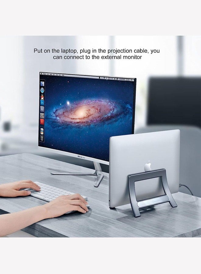 Vertical Laptop Stand Holder,Desktop Stand Multifunctional Gravity Storage Laptop Stands, Fits All MacBook, Surface, Tablet, iPad and Gaming Laptops, Space-Saving - Image 2