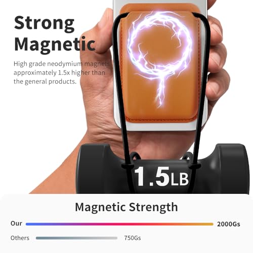 Sinjimoru Magnetic Card Wallet, Premium Vegan Leather Phone Wallet for MagSafe 3-Card Holder Compatible with iPhone 17 Pro Max Air 16 15 14 13 Series. M-Viica Basic Black - Image 2
