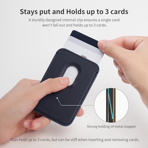 Sinjimoru Magnetic Card Wallet, Premium Vegan Leather Phone Wallet for MagSafe 3-Card Holder Compatible with iPhone 17 Pro Max Air 16 15 14 13 Series. M-Viica Basic Black - Image 4
