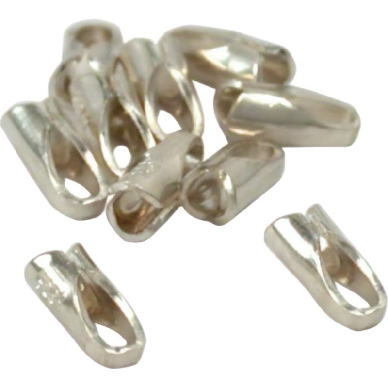 FindingKing 5 Pairs Sterling Silver Crimp End Caps 5mm Length - 1.5mm Inside Diameter - Image 2