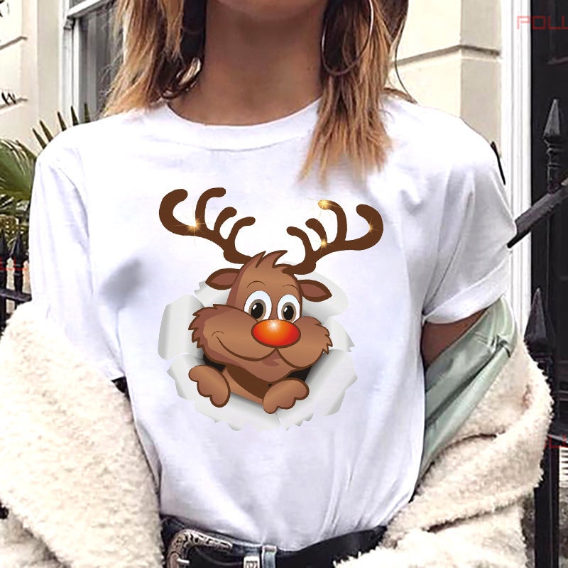 Cross-border supply T-shirt printed T-shirt women's short-sleeved women's clothing - Image 3