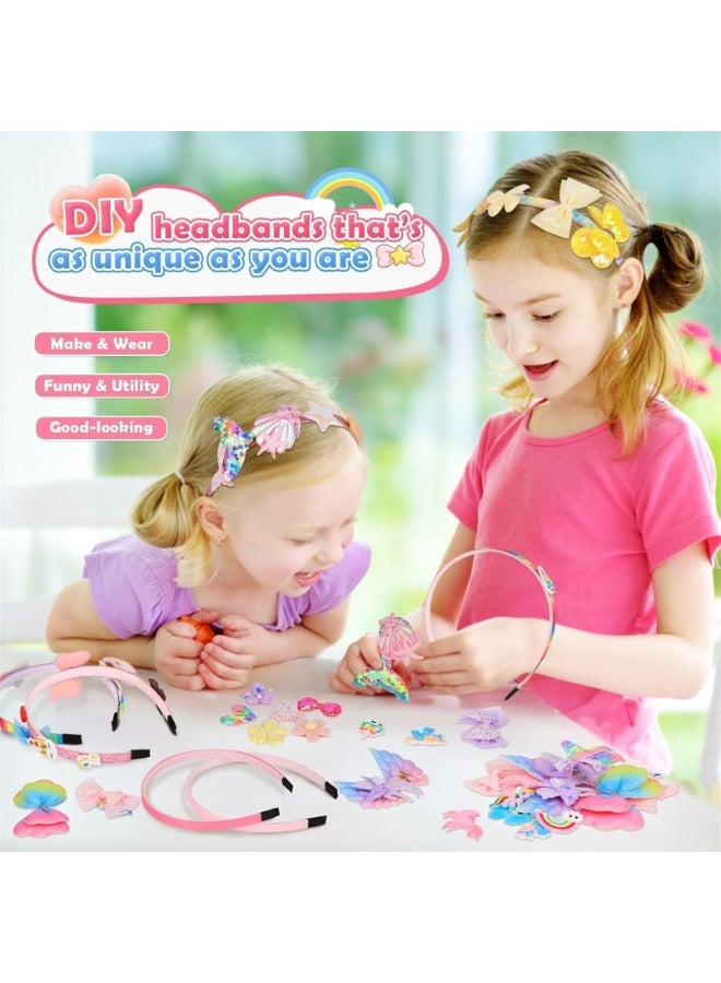 Daytoyz Headband Making Kit for Girls Hair Accessories,Make Your Own Fashion Headbands for Kids,Best Great Gift for Girls Ages 6+,DIY Hair Accessories Set, Makes 6 Unique Hair Accessories - Image 3
