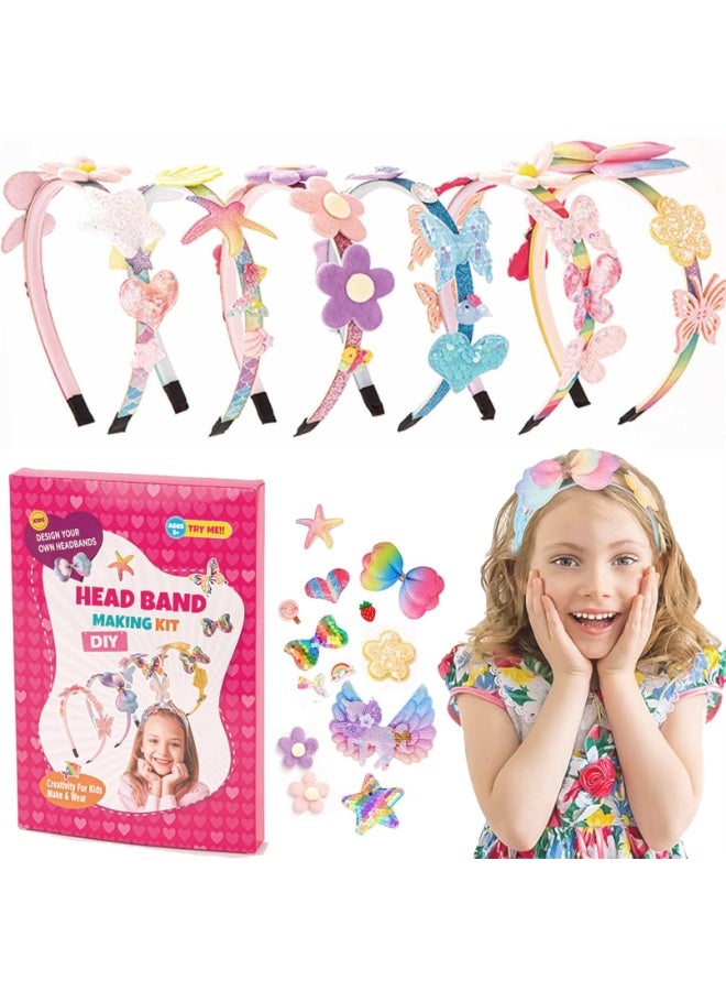 Daytoyz Headband Making Kit for Girls Hair Accessories,Make Your Own Fashion Headbands for Kids,Best Great Gift for Girls Ages 6+,DIY Hair Accessories Set, Makes 6 Unique Hair Accessories - Image 1