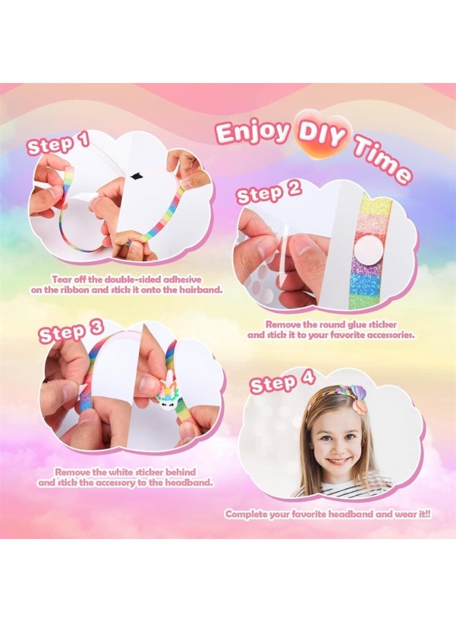Daytoyz Headband Making Kit for Girls Hair Accessories,Make Your Own Fashion Headbands for Kids,Best Great Gift for Girls Ages 6+,DIY Hair Accessories Set, Makes 6 Unique Hair Accessories - Image 4