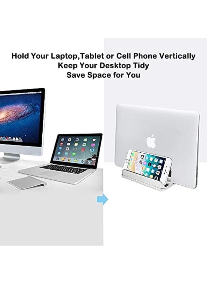 Vertical Laptop Stand Laptop Base For Desk Tablet Cell Phone Holder Compatible With Macbook Air Pro Ipad Mini Pro Air Iphone Hp Dell Silver - pzsku/Z62A56B846427BB753EC0Z/45/_/1715317409/b1020402-867c-4881-8fa8-1a9b2b83526e