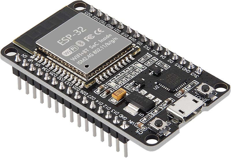 AiTrip ESP-WROOM-32 ESP32 ESP-32S Development Board 2.4GHz Dual-Mode WiFi + Bluetooth Dual Cores Microcontroller Processor Integrated with Antenna RF AMP Filter AP STA Compatible with Arduino IDE (Pack of 1) - Image 1