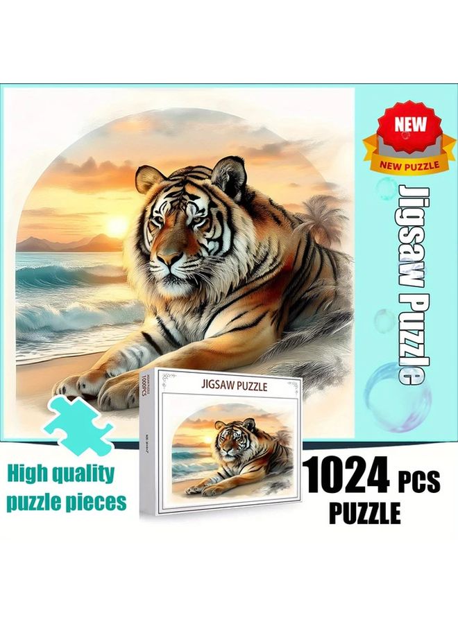 لغز ماجستيك تايجر بيتش غروب الشمس 1024 قطعة للكبار 19.69 × 19.69 بوصة نخيل استوائي - Image 3