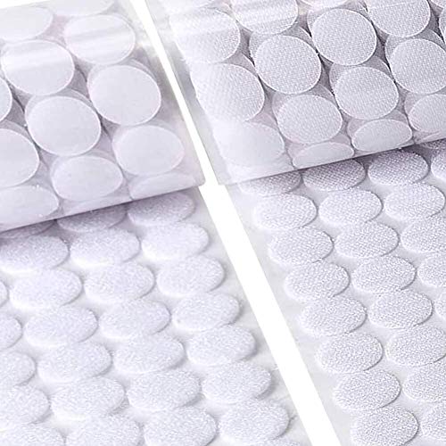 Self Adhesive Dots 1000Pcs500 Pair 059 Inch Diameter Strong Self Adhesive Dots for Classroom Nylon Sticky Back Hook Loop Strips Small Circle Dots Stickers Tapes White