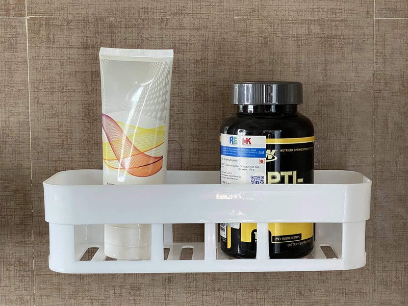 FosCadit Multipurpose Plastic Kitchen Bathroom Wall Corner Shelf (White, Small) - Image 3