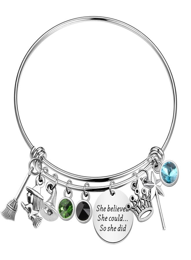 MYOSPARK Witch Inspired Musical Gift Witch Charm Bracelet Musical Lover Gift (Witch She believe Br) - Image 1