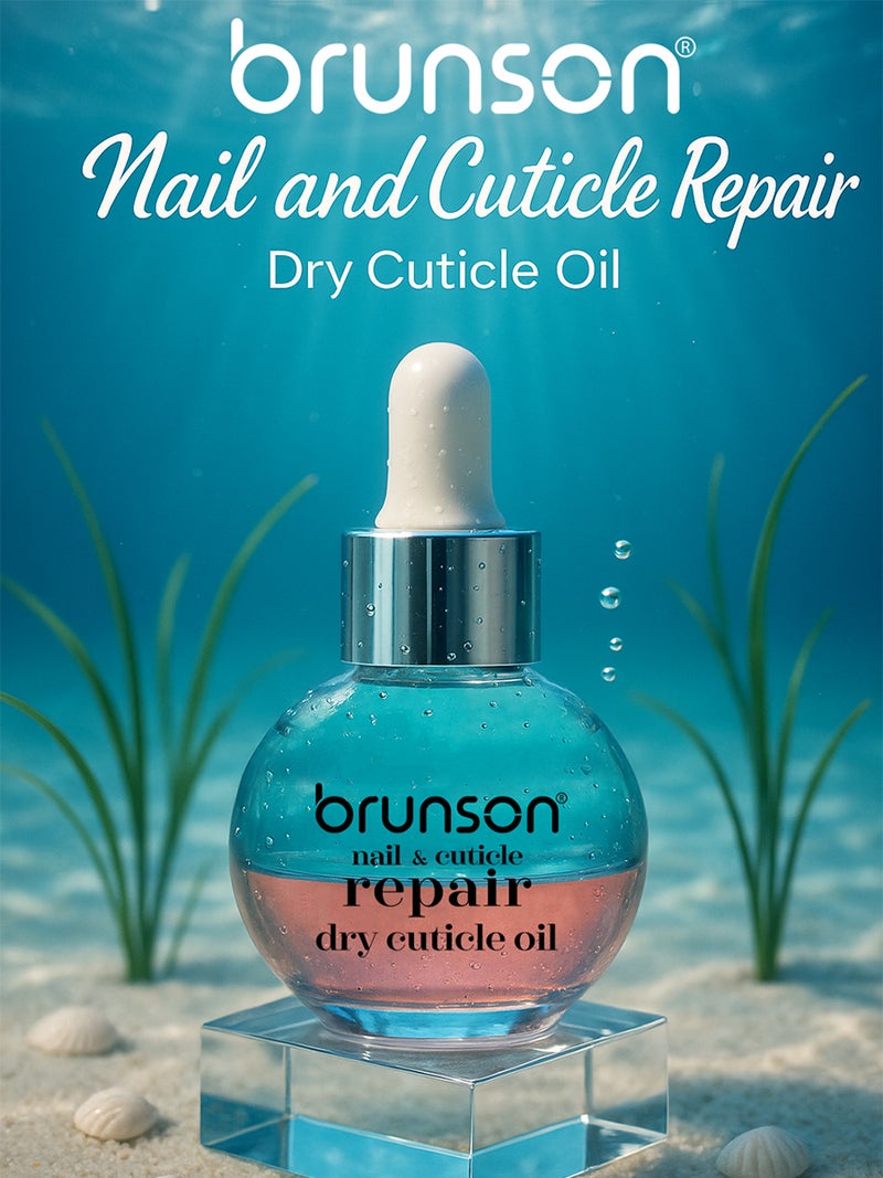 Brunson Nail and Cuticle Repair Oil 30ml Double Layer Hydrating and Nourishing Cuticle Oil with Vitamin E Salon Quality Cuticle Oil for Dry Brittle Nails and Nail Growth Quick Absorbing and Non Greasy - Image 2