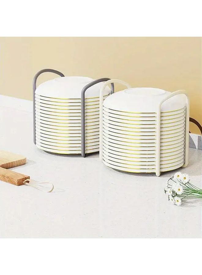 Gray Foldable Tabletop Stand Heavy Duty Bowl Plate Utensil Organizer Easy Clean Kitchen Storage - Image 3