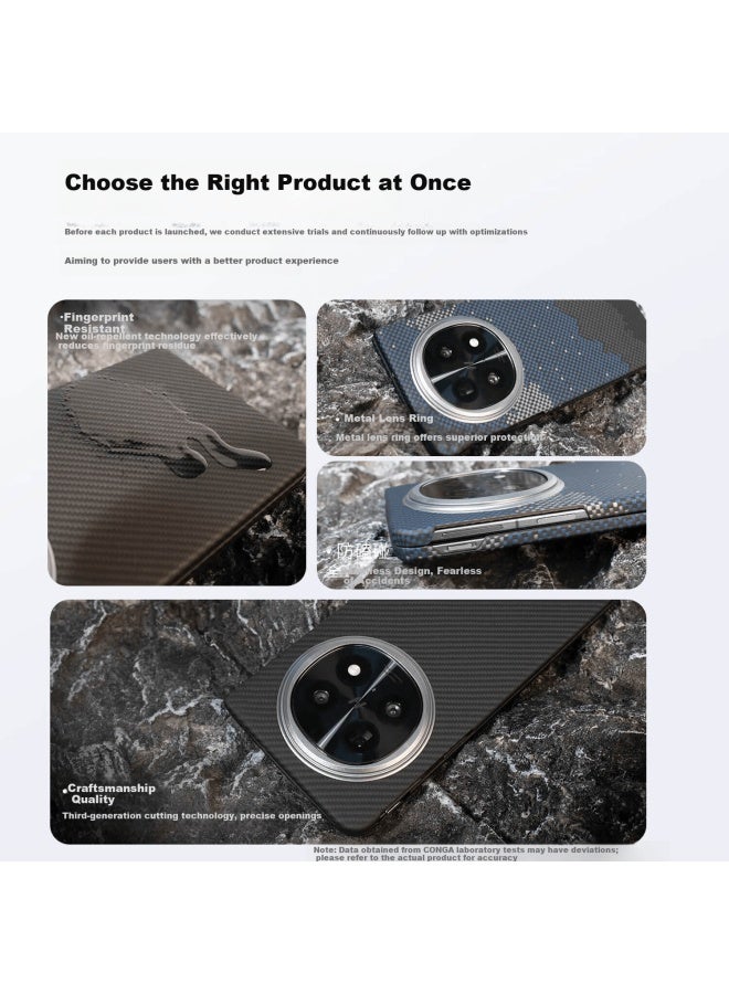 Conga Oppo Find N5 Case Kevlar Aramid Fiber Protective Cover Full Wrap Ultra-thin Drop-proof Dawn Blue Magnetic Metal Ring Set - Image 1