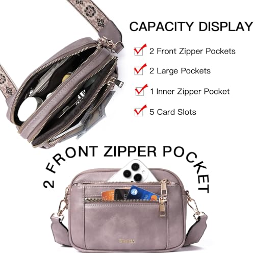 Telena Small Crossbody Bags For Women Vegan Leather Crossbody Purse With Adjustable Wide Strap For Daily Life - Image 5