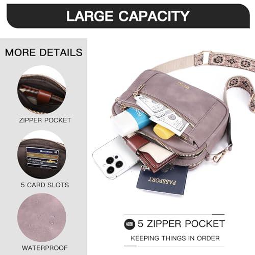 Telena Small Crossbody Bags For Women Vegan Leather Crossbody Purse With Adjustable Wide Strap For Daily Life - Image 4