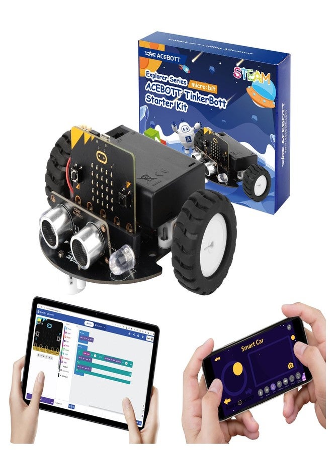 ايسبوت روبوتات ACEBOTT للأطفال من عمر 8 إلى 12 عامًا، طقم سيارة روبوت ذكية متوافق مع BBC Micro:bit V2، طقم روبوت برمجة STEM متوافق مع LEGO، هدية للأطفال والمراهقين (يتضمن وحدة تحكم Micro:bit). - Image 1