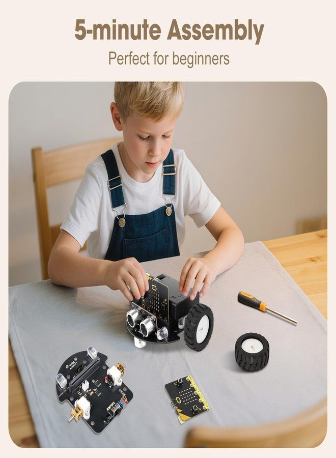 ايسبوت روبوتات ACEBOTT للأطفال من عمر 8 إلى 12 عامًا، طقم سيارة روبوت ذكية متوافق مع BBC Micro:bit V2، طقم روبوت برمجة STEM متوافق مع LEGO، هدية للأطفال والمراهقين (يتضمن وحدة تحكم Micro:bit). - Image 3