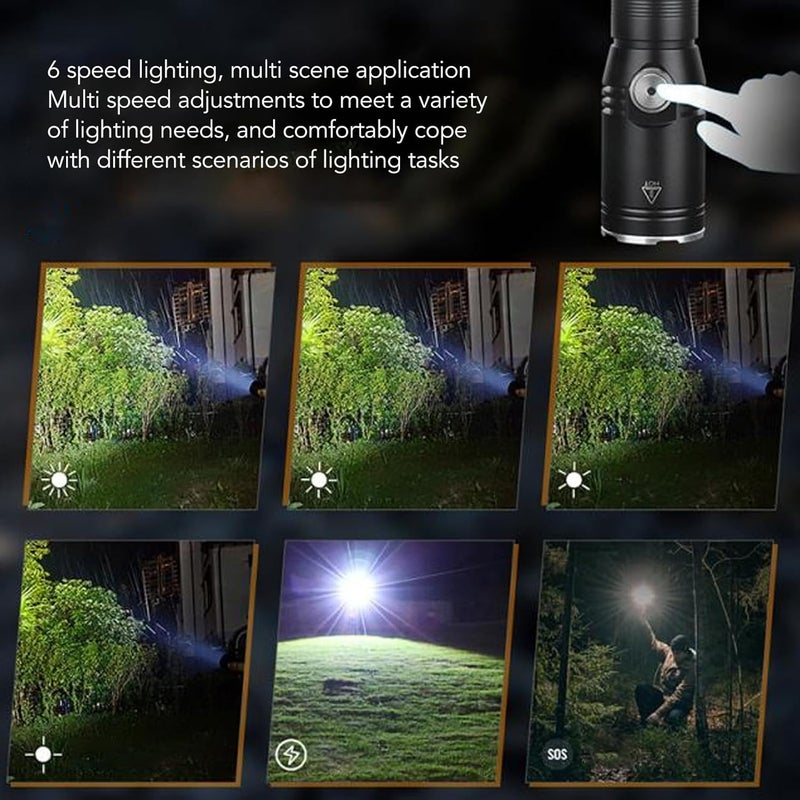 High Brightness 2050lm USB Rechargeable LED Camping Flashlight, Professional Portable Pocket Flash Light for Emergency Camping Outdoor - Image 2