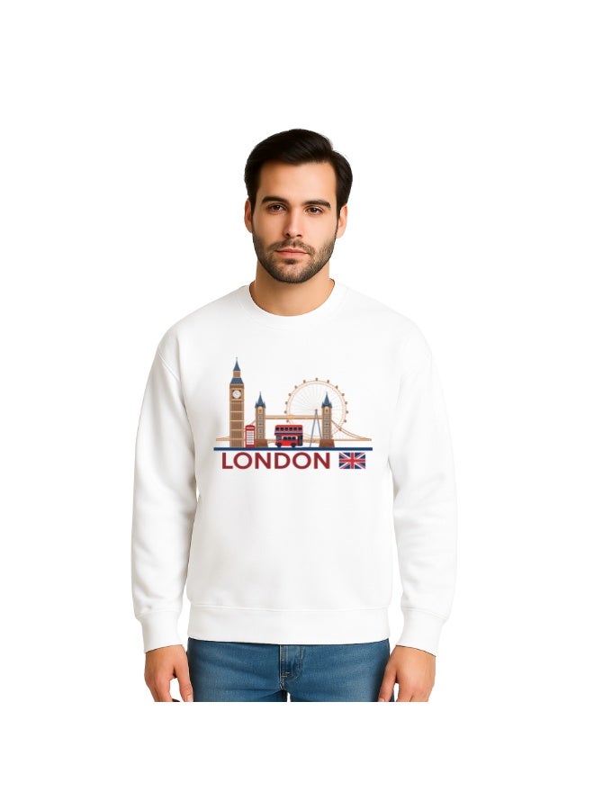 PRINTSHOP4ME UK Men’s Sweatshirt–UK-Themed Graphic Print–Long Sleeve Soft Cotton Sweatshirt–Comfortable And Stylish For Outdoor Activities,Travel And Casual Everyday Wear  - Image 1