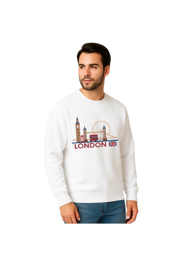 PRINTSHOP4ME UK Men’s Sweatshirt–UK-Themed Graphic Print–Long Sleeve Soft Cotton Sweatshirt–Comfortable And Stylish For Outdoor Activities,Travel And Casual Everyday Wear  - Image 2