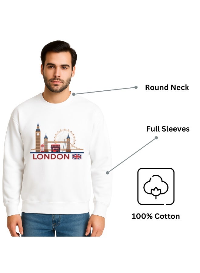 PRINTSHOP4ME UK Men’s Sweatshirt–UK-Themed Graphic Print–Long Sleeve Soft Cotton Sweatshirt–Comfortable And Stylish For Outdoor Activities,Travel And Casual Everyday Wear  - Image 5