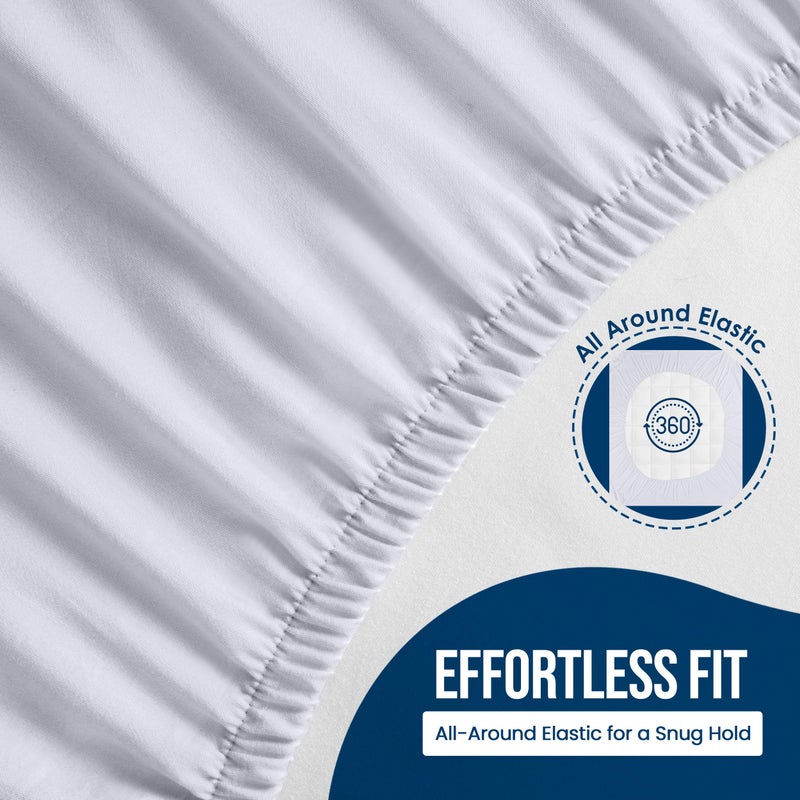 Utopia Bedding Utopia Bedding Waterproof Mattress Protector Full XL Size 2 Pack  200 GSM Breathable Terry Mattress Cover  Fitted Style with Stretchable Pockets (White)  - Image 4