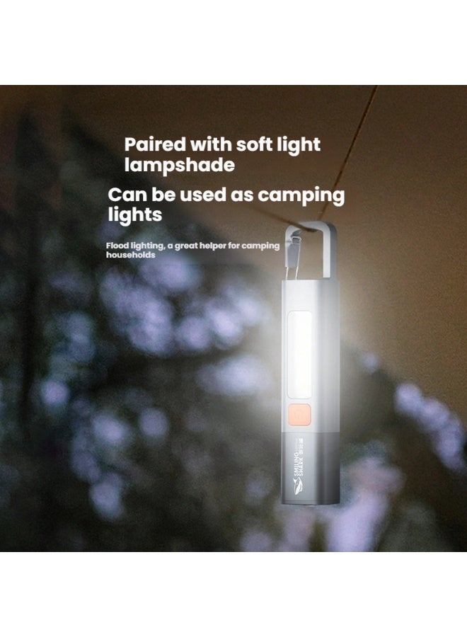 القرش المبتسم مصغرة قابلة للشحن زوومابلي مصباح يدوي عالية التجويف 3 طرق التخييم في الهواء الطلق الأساسية - Image 5