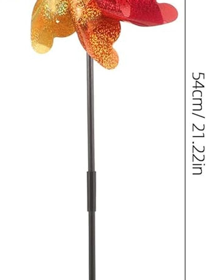 COHEALI 3 قطع ديكورات حديقة طواحين هواء بلاستيكية ملونة زينة دوارة للعشب - Image 4