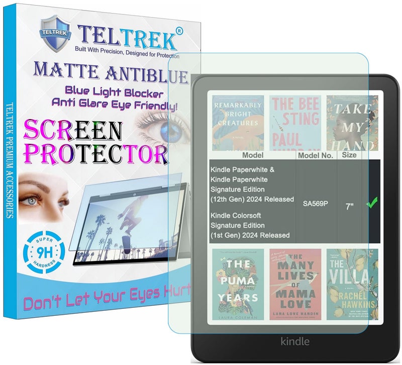 TELTREK Antiblue Light, Anti UV, Matte Screen Guard For 7 Inch Kindle PaperWhite 12th Generation Tab/PaperWhite Kids 2024 12th Gen & Kindle ColorSoft Signature Edition 2024 7" Inch Tablet - Image 5