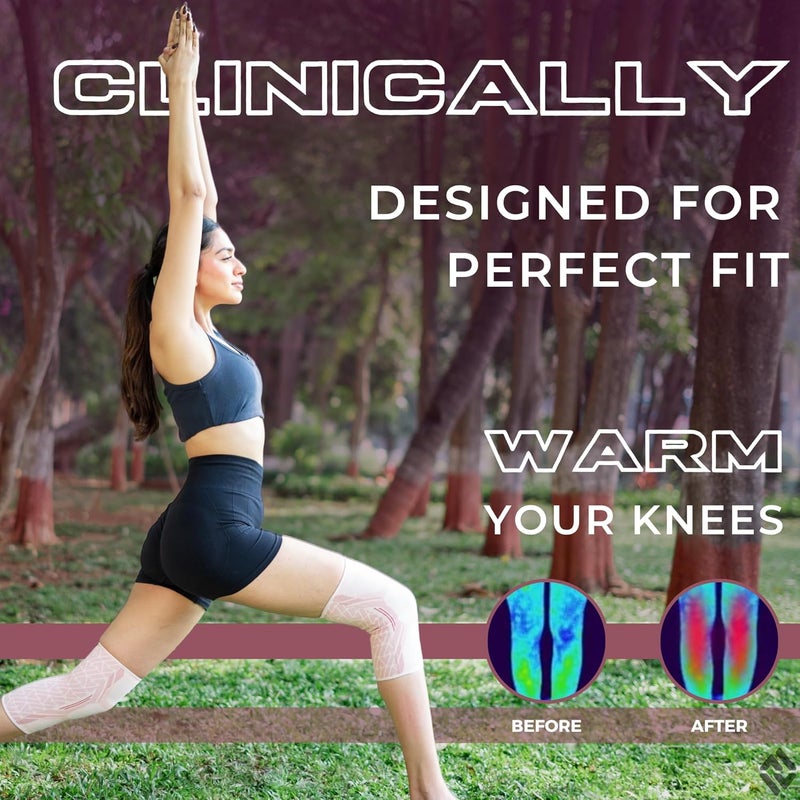 DR. FITZY (1 PAIR Anti-slip and breathable sports knee caps for women gym, patella knee support for woman running and squats, high compression ortho knee cap for woman(2pcs knee pads for women) - Image 4