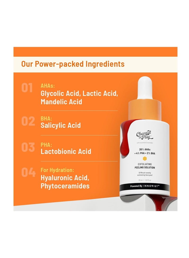 Chemist at Play Chemical Exfoliator For Face Glycolic Acid AHA Salicylic Acid BHA Lactobinoic Acid PHA - Image 2