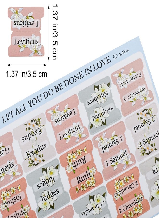 VANRA Bloom Floral Bible Tabs for Women Study Bible 75 Peel-and-Stick Large Print Laminated Bible Index Tabs Flower Bible Journaling Supplies Accessories Book Summaries Labels (Flower 1) - Image 3