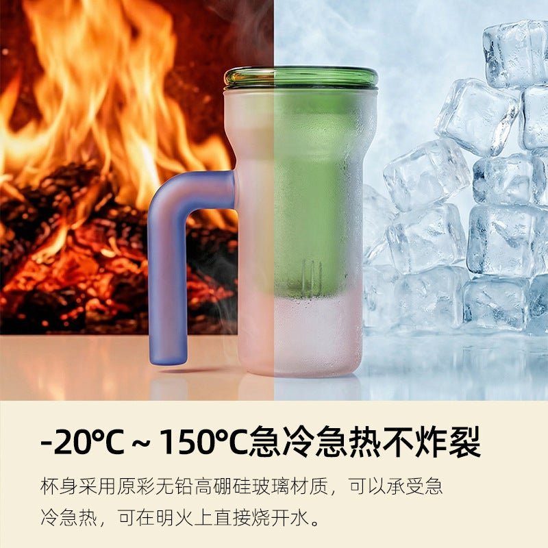 WviI Tea Infuser Glass Cup with Lid and Handle, 380ml - Image 4