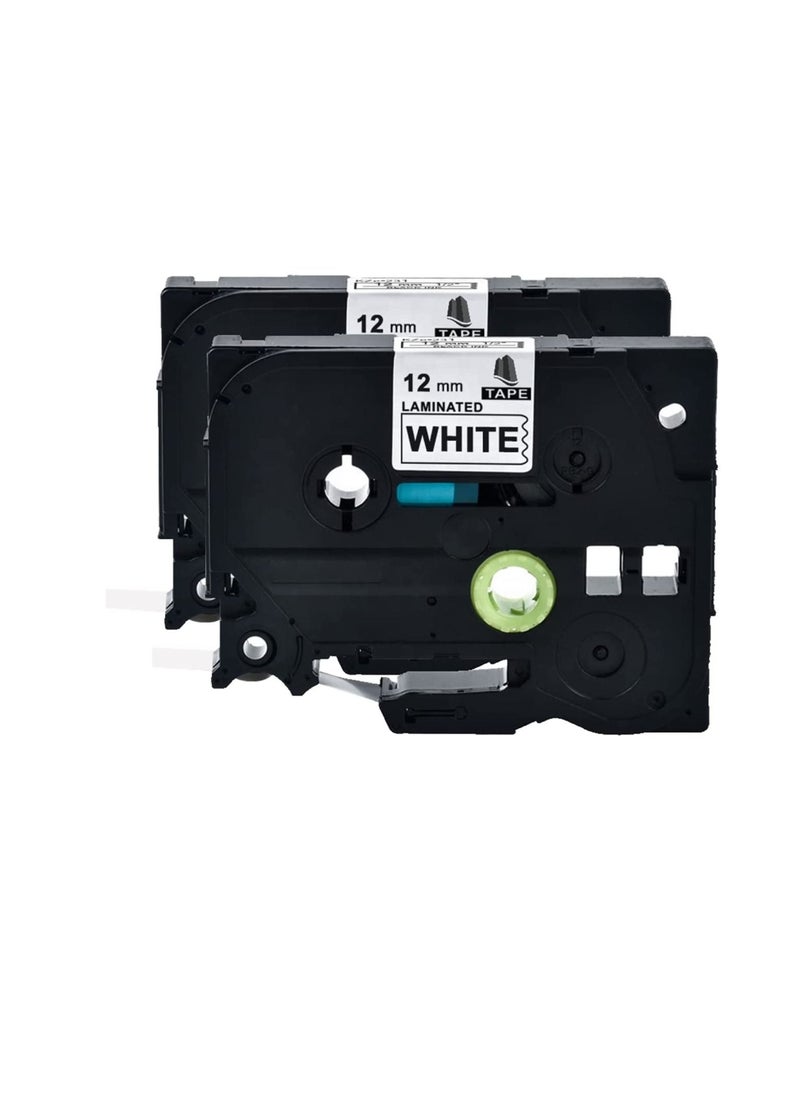 Generic Compatible Laminated Black on White Label Tape 12mm x 8 Meter Replacement for Brother TZe-231 TZe231 P Touch Label Tape TZ-231 for PTouch Label Maker PT-D210 PT-H110 (Pack of 2)  - Image 1