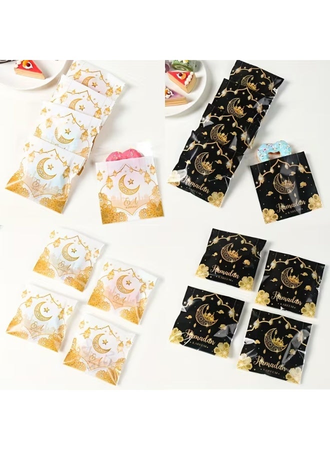 100PCS Eid Mubarak Gift Bags – Islamic Ramadan Candy & Cookie Treat Bags for Eid Al Fitr Party Decorations - Image 2