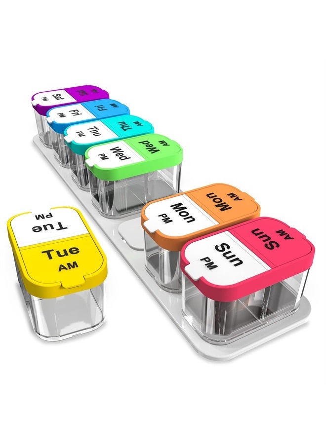 Odaro Extra Large Weekly Pill Organizer 2 Times A Day, Pill Box 7 Day Am Pm to Hold Daily Medicine Vitamin and Supplements for Elders, Arthrtic Patients and Kids - Image 1
