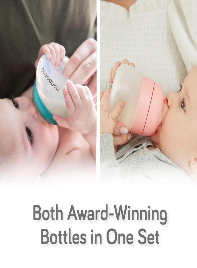 NANOBÉBÉ Nanobebe Breastmilk and Silicone Baby Bottle Ultimate Set Gen 2, 5oz and 9oz - with Sterilizer, Drying Rack, Anti-Colic Nipples, Pacifiers, and Warmer - Pink/Grey - Image 3