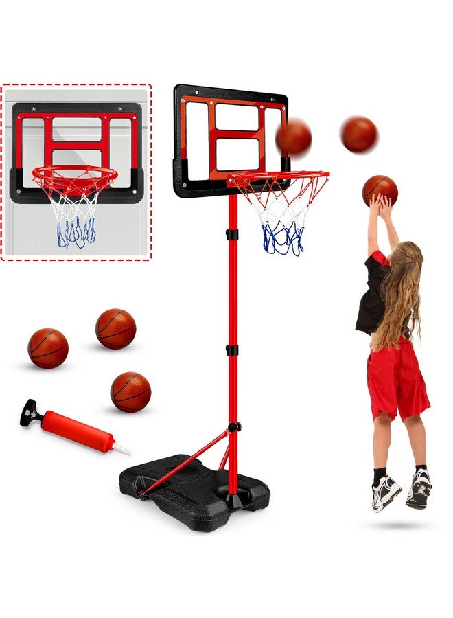 GMAOPHY Kids Basketball Hoop with Stand, Adjustable Basketball Set, Toddler Basketball Toys for Boys Age 3 4 5 6 7 8, Indoor Outdoor Backyard Sport Game Gifts - Image 1