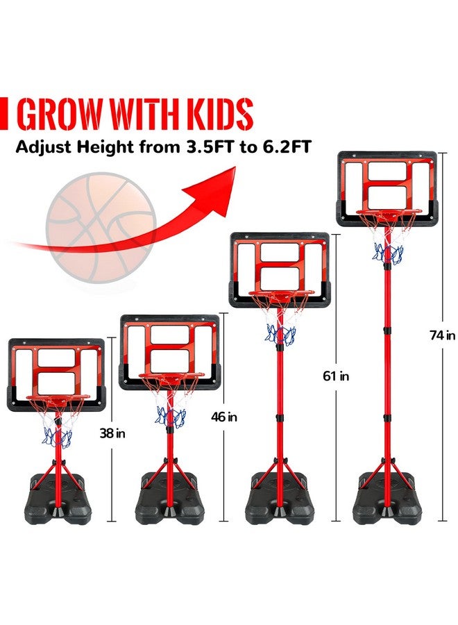 GMAOPHY Kids Basketball Hoop with Stand, Adjustable Basketball Set, Toddler Basketball Toys for Boys Age 3 4 5 6 7 8, Indoor Outdoor Backyard Sport Game Gifts - Image 4