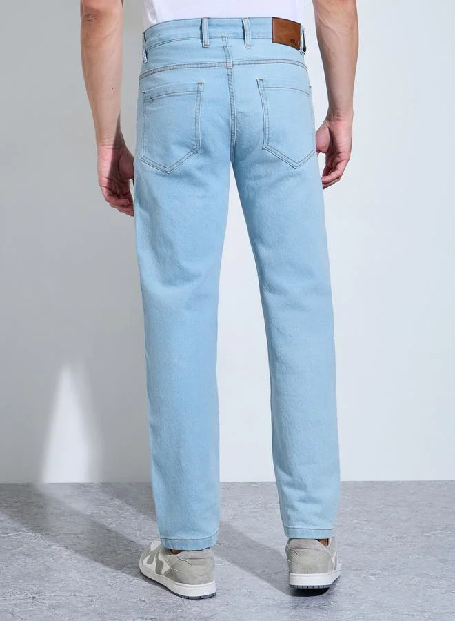 Styli Light Blue Men Light Blue Regular Fit Basic Jeans for Men | Best Price UAE