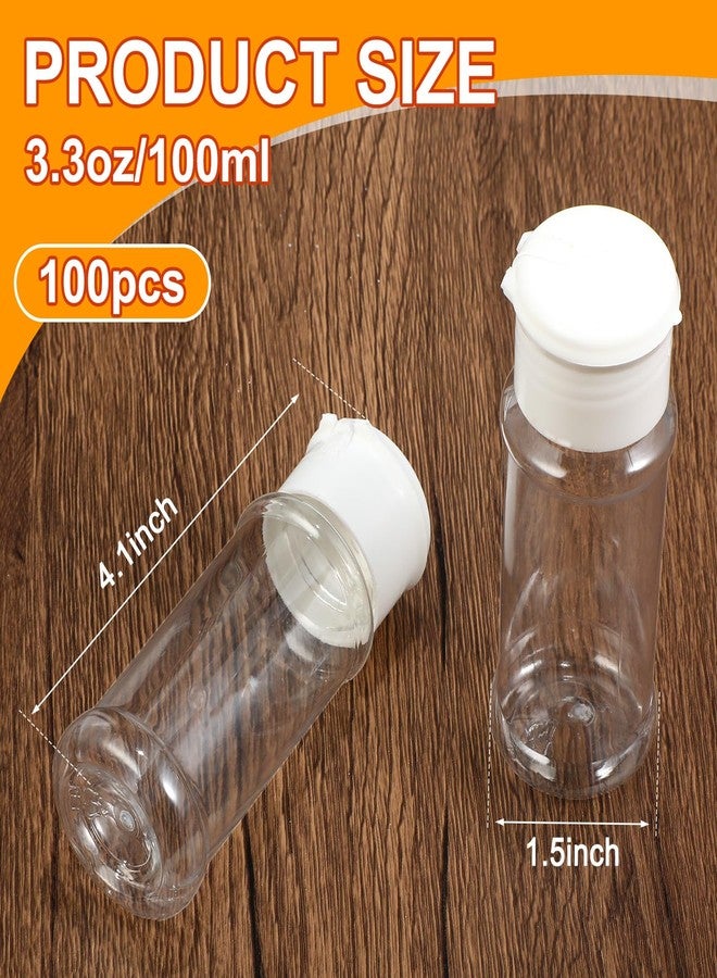 Amyhill 100 Pcs Plastic Spice Bottles Spice Jars Seasoning Jars Shaker Plastic Jars 3.3 Oz/ 100ml Seasoning Shaker with Shaker Lids(White Lid) - Image 2