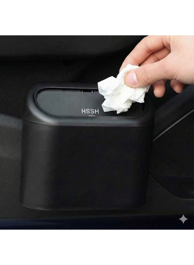 سلة مهملات سيارة بغطاء ضغط Spring Lid – مقاس 16×14.3×8.5 سم – للتخلص من المخلفات داخل السيارة وتنظيمها – صندوق نفايات للسيارة للتعليق على الباب والكونسول - Image 2