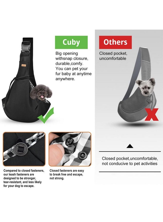 CUBY Dog and Cat Sling Carrier, Hand-Free Dog Carrier Slings with Adjustable Straps Pocker, Puppy Slings Carrier for Small Dogs Cats Outdoor Travel Bag(Black, M-Adjustable Strap) - Image 5