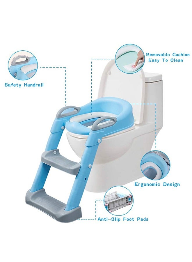 MIXDE Potty Training Seat with Step Stool Ladder,Potty Training Toilet for Kids Boys Girls, Toddlers-Comfortable Safe Potty Seat with Anti-Slip Pads (Pink) - Image 3